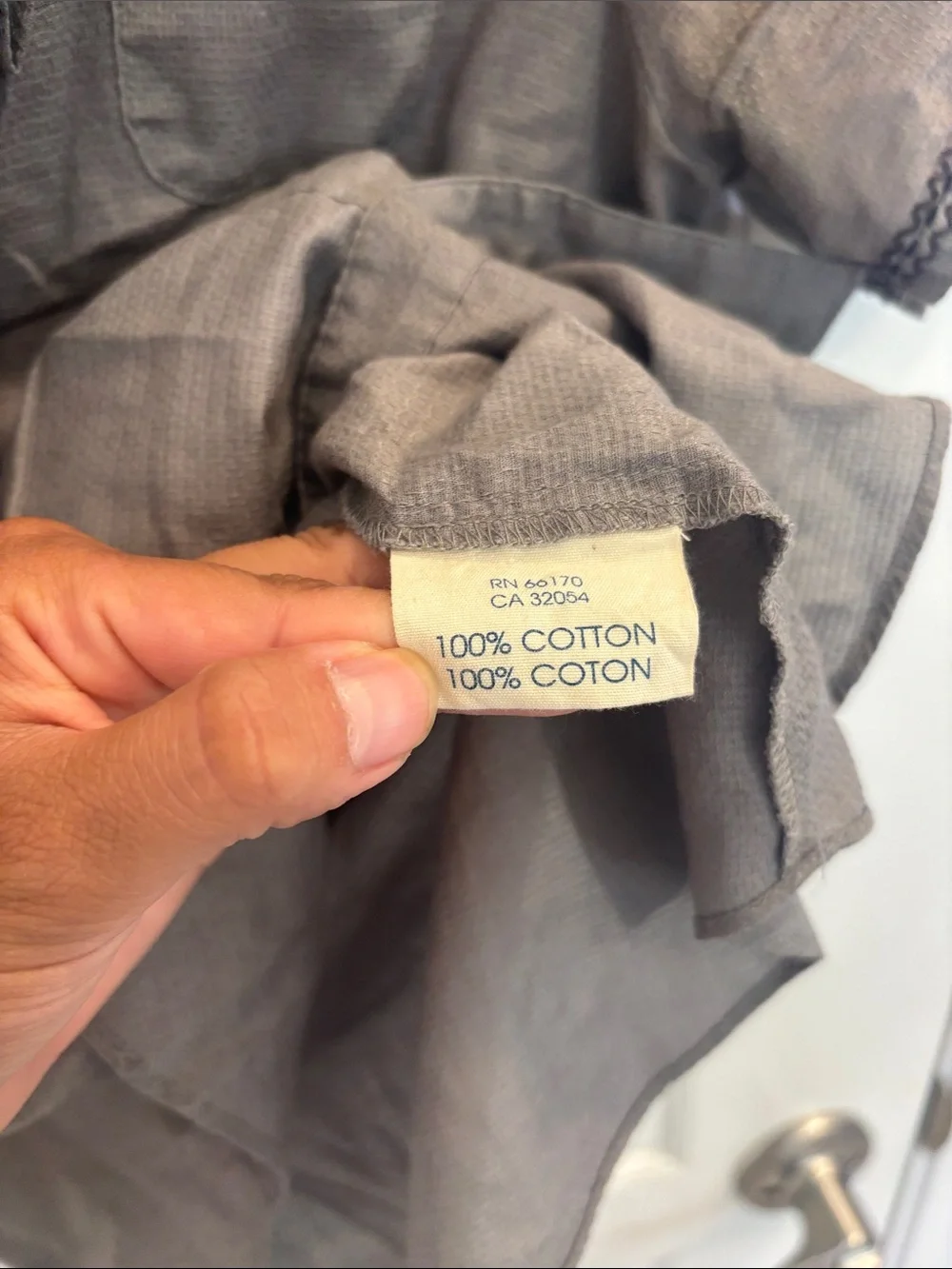 Edme & Esyllte Anthropologie Gray Cotton Ruffle Button Blouse Size 2